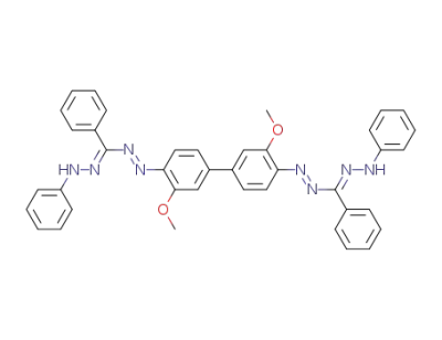 3,5,3',5'-Tetraphenyl-1,1'-(3,3'-dimethoxy-biphenyl-4,4'-diyl)-di-formazan